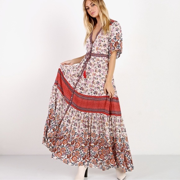 Spell & The Gypsy Elle Gown in Rosewood size small - Picture 2 of 9